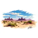 desert scene tattoo design idea