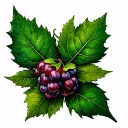 Word Ash & Ivy leaf loganberry leaf tattoo design idea