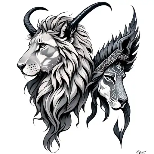 Leo Capricorn and virgo tattoo design idea