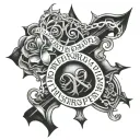 No weapon formed against me shall prosper written in script tattoo design idea