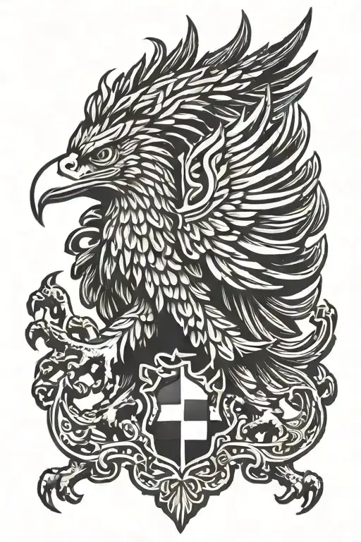 croatian army Eagle bright tattoo design idea
