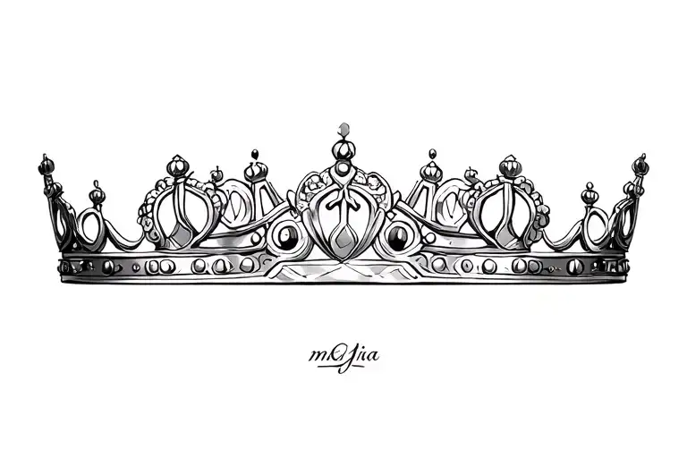 Crown Mejia written vertically tattoo design idea
