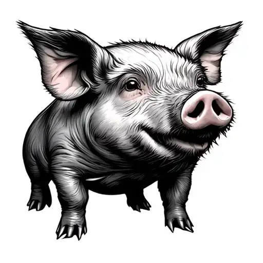 Pig tattoo design idea