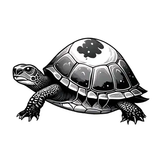 I love you from here to the moon to minimalist turtle steps tattoo design idea