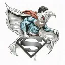 rip lil brother with superman symbol in a unique design combining tattoo  tattoo design idea