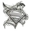 rip lil brother with superman symbol in a unique design combining tattoo  tattoo design idea