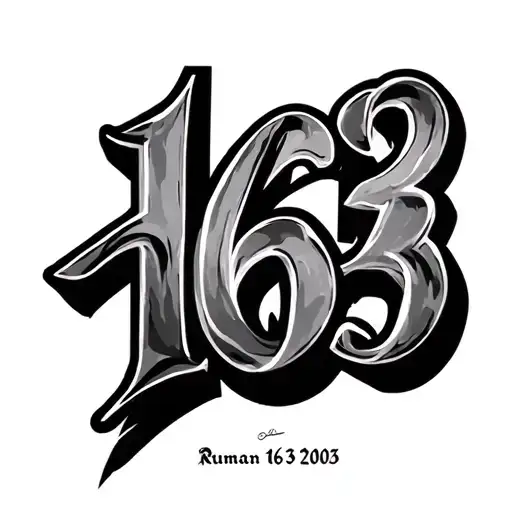 ruman number 16 03 2005 number tattoo design idea