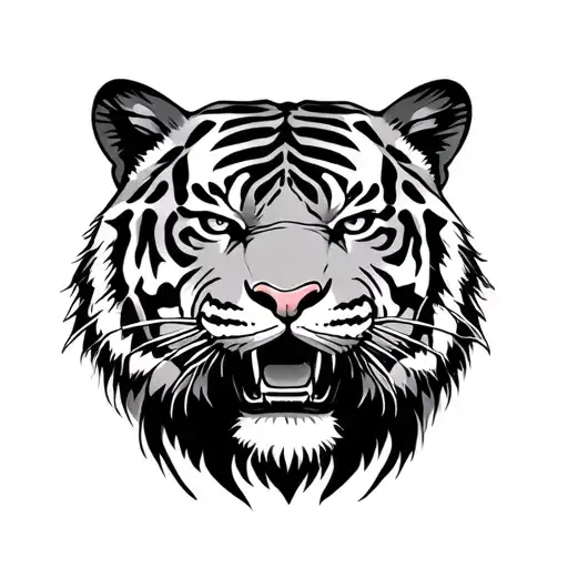 Japanese Tiger Head tattoo design idea