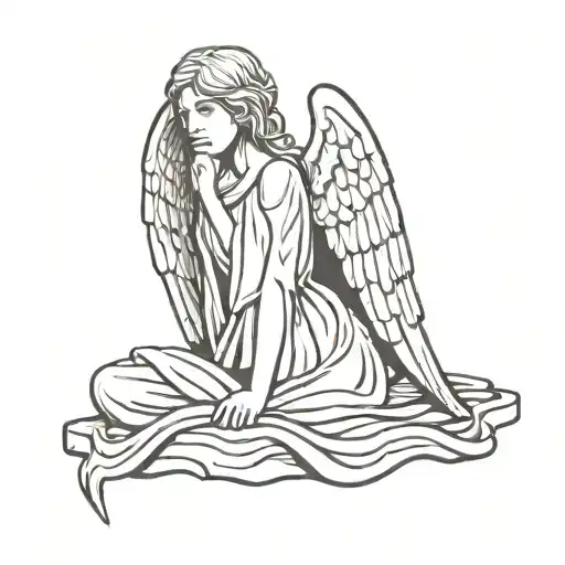 weeping angel tattoo design idea