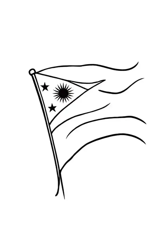 filipino flag waving tattoo design idea