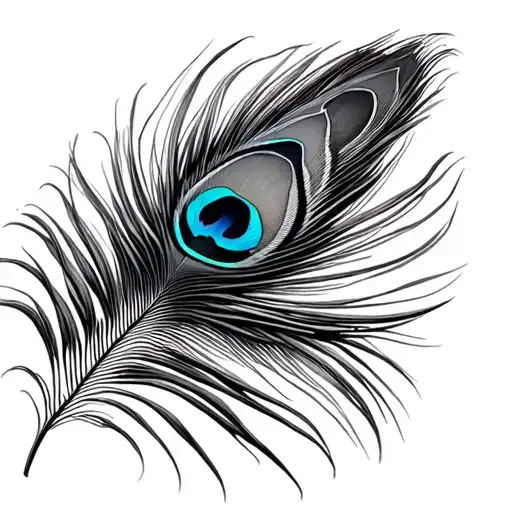 Flying peacock feather tattoo design idea