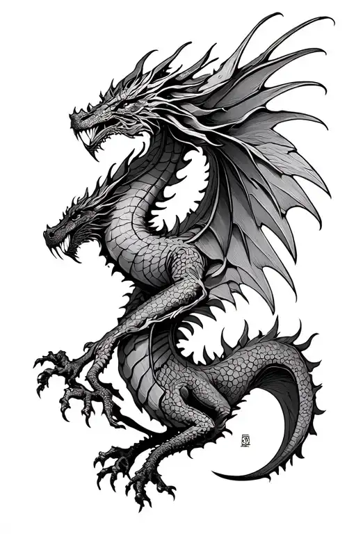 mechanical dragon wings wrapped tattoo design idea