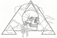 "Death > DNF" as the main text. "II TIM IV:VII" as the subtext. Incorporate a small mountain and small skull tattoo design idea