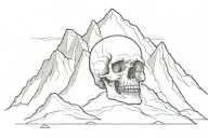 "Death > DNF" as the main text. "II TIM IV:VII" as the subtext. Incorporate a small mountain and small skull tattoo design idea