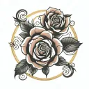 round border of roses with open center surrounded tattoo design idea
