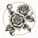 round border of roses with open center surrounded tattoo design idea