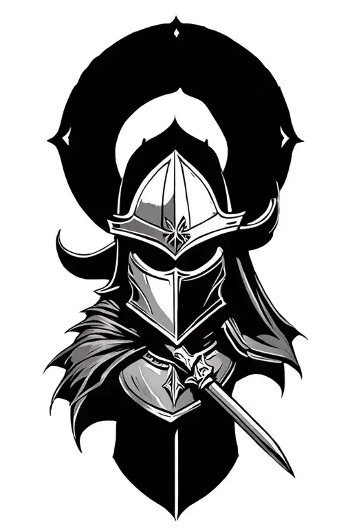 traditional knight tattoo design idea