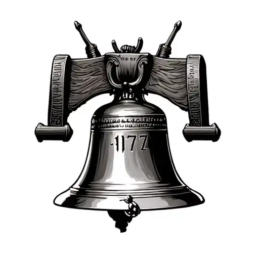 American 1776 liberty bell tattoo design idea