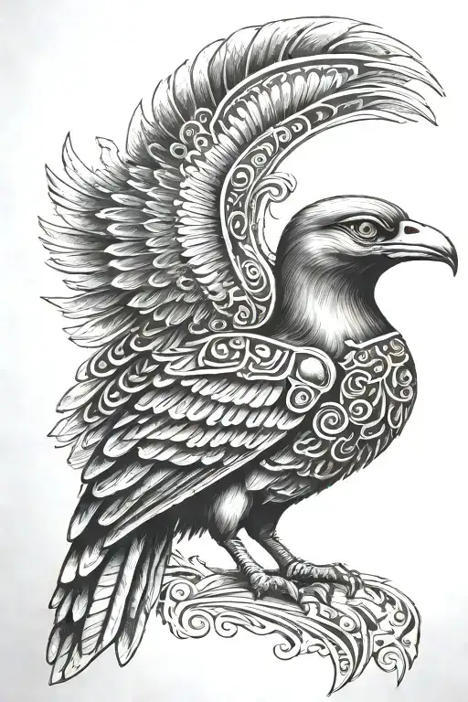 bird people egyptian god tattoo design idea