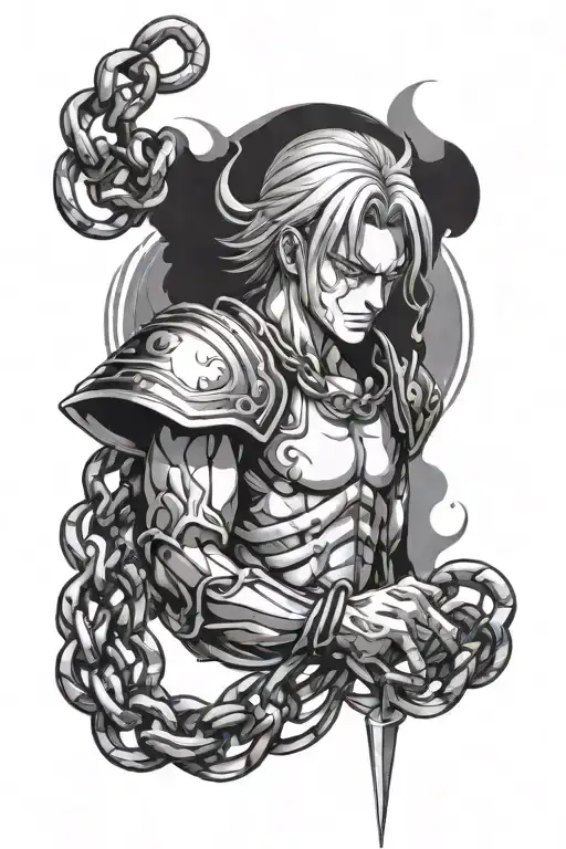 Kurapika judgement chain wrapped tattoo design idea