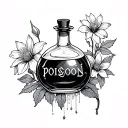 Practical Magic potion bottle belladonna poison flower tattoo design idea