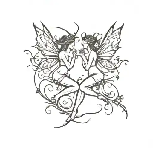 fairies tattoo design idea