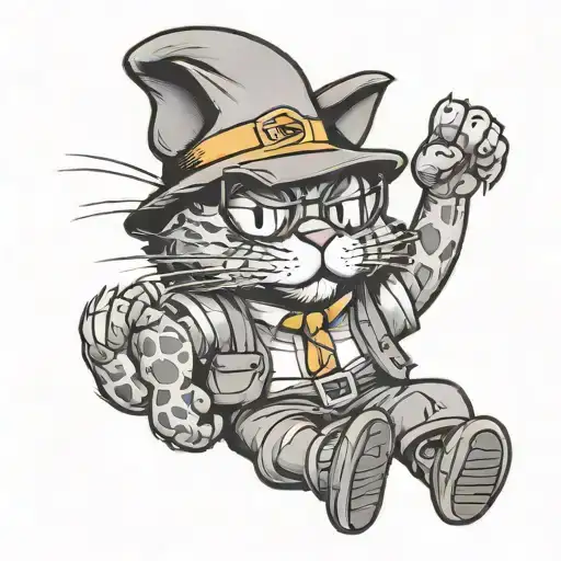 whores dressed as garfield tattoo design idea