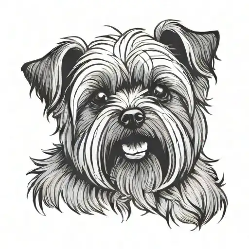 yorkshire terrier dog tattoo design idea
