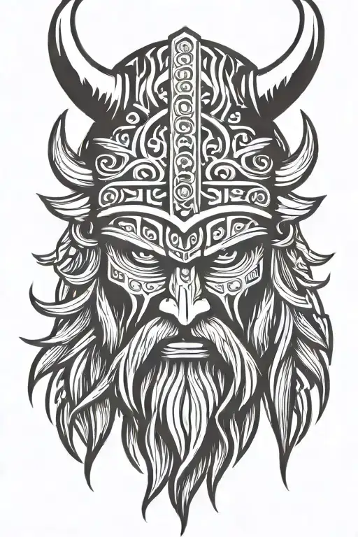 viking berserker head tribal inspired design featuring tattoo design idea