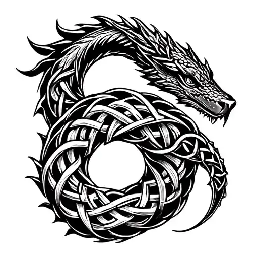 jormangandr figure 8 Celtic knotting tattoo design idea
