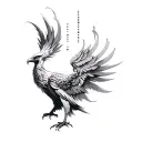 phoenix with morse code tattoo design idea