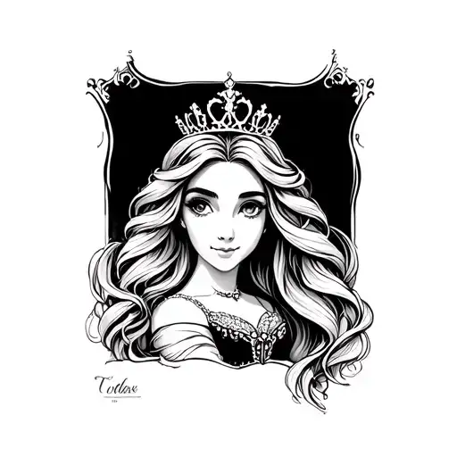 princess repunzel tiara finger tattoo tattoo design idea