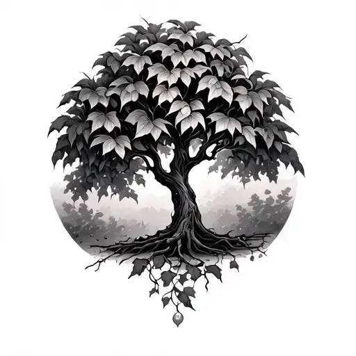 ivy tree tattoo design idea