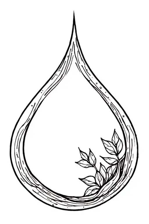 tear drop nature scene tattoo design idea