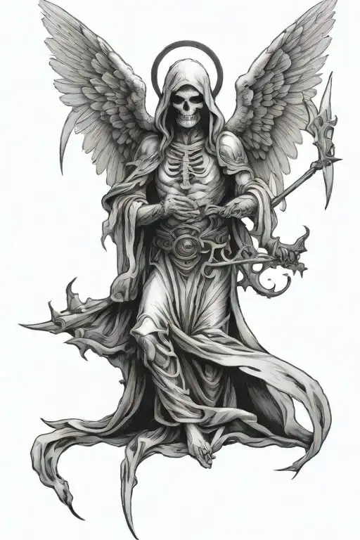 angel of death tattoo design idea