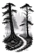 forest Pathway tattoo design idea