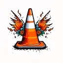 traffic cone tattoo design idea