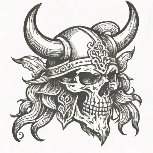 viking skull tattoo design idea