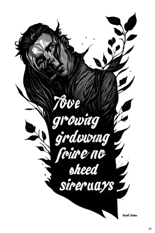 song lyrics of growing sideways by Noah Kahan's song tattoo design idea