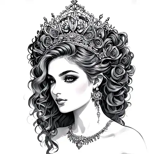 black queen tattoo design idea