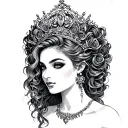 black queen tattoo design idea