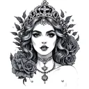 black queen tattoo design idea
