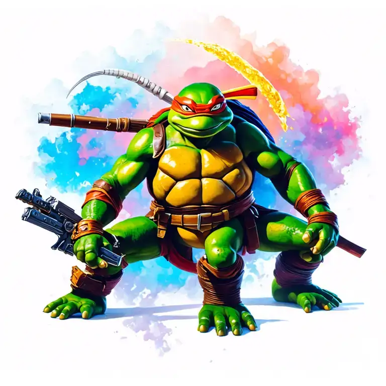 tmnt movie poster tattoo design idea