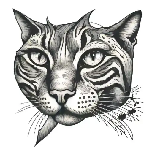 cat nose print tattoo design idea