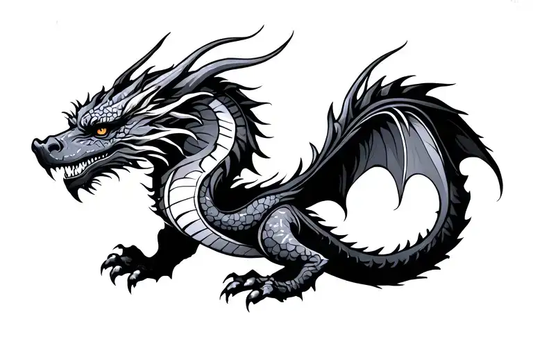 nordic dragon wrapped tattoo design idea