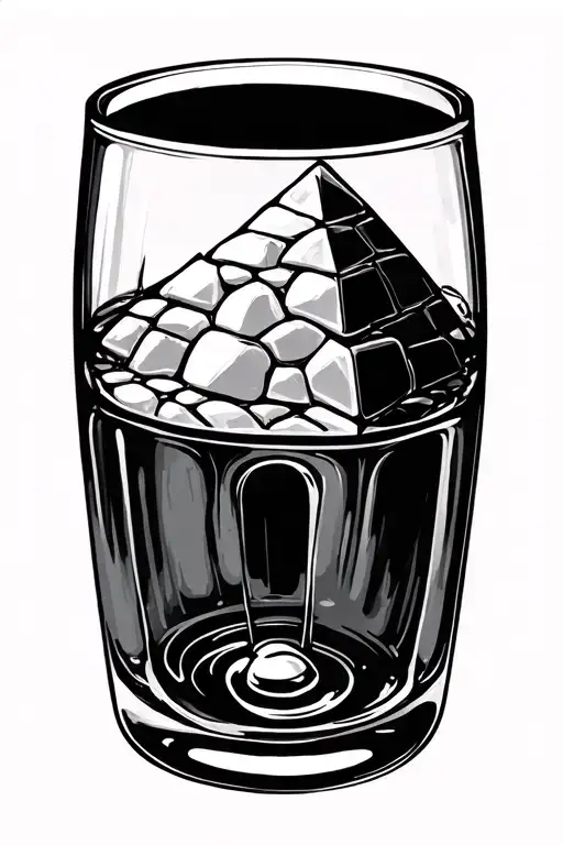 3 triangles igloo wine glass tattoo design idea