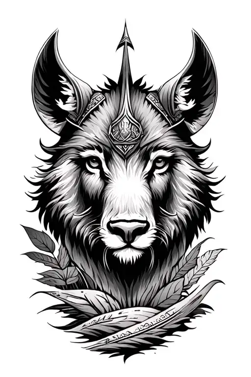 create a tatto that depicts the a nature and mountains lover especially himalyas and a himalyan animal along with viking tattoo design idea