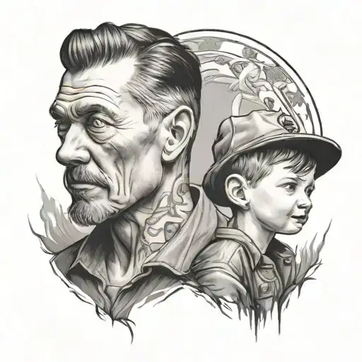 Father Son Matching tattoo design idea