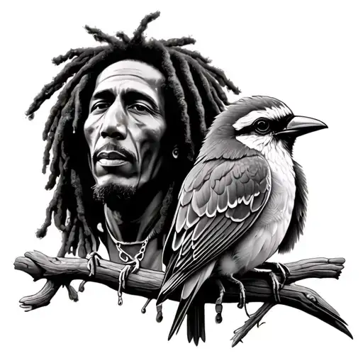 Bob Marley 3 Little Birds tattoo design idea