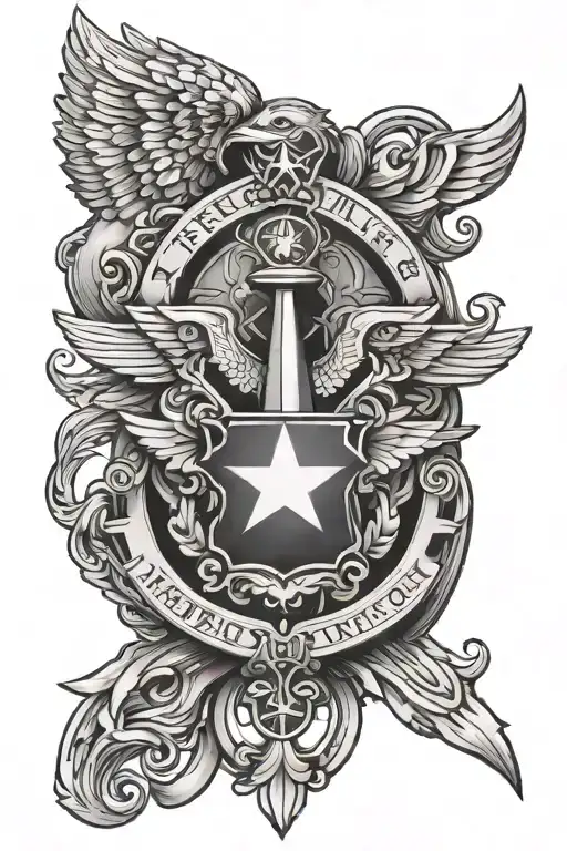 air force insignia and aa symbol intertwined tattoo design idea